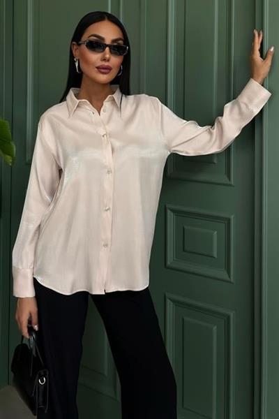 Pırıltılı Kumaş Premium Saten Gömlek 3464