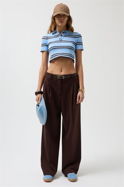 Polo Yaka Crop T-Shirt