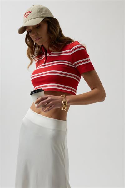 Polo Yaka Crop T-Shirt