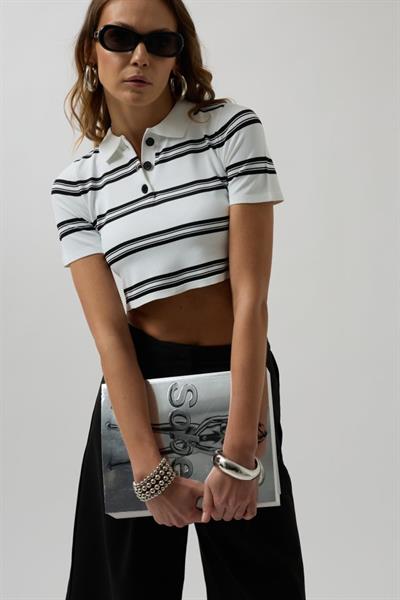 Polo Yaka Crop T-Shirt