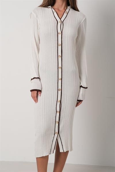 Polo Yaka Düğmeli Elbise