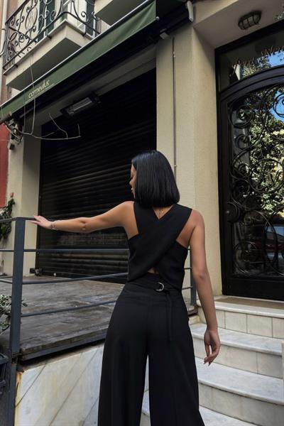 Poly Viscon Sirti Çapraz Geçi̇şli̇ Cepken Pantolon Takim