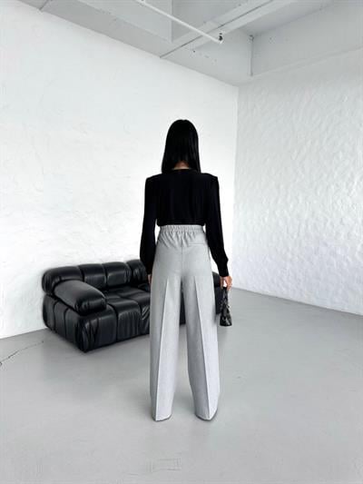 Poly Viscose Full Lycra Arka Bel Lasti̇k Detayli Palazzo Pantolon