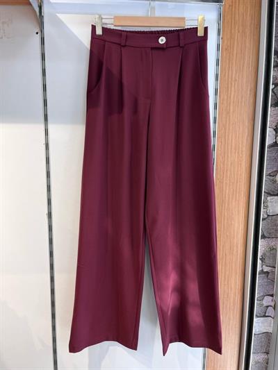 Poly Viscose Full Lycra Arka Bel Lasti̇k Detayli Palazzo Pantolon