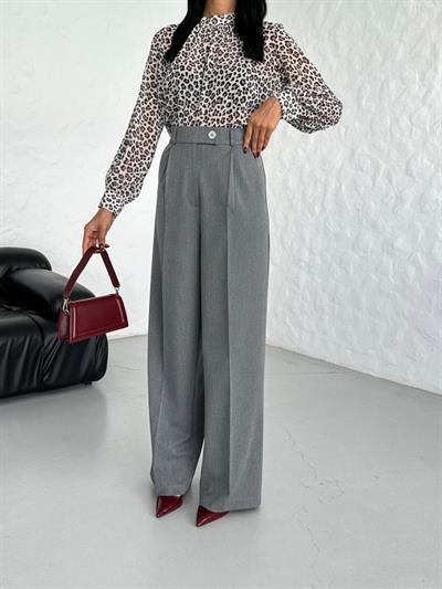 Poly Viscose Full Lycra Arka Bel Lasti̇k Detayli Palazzo Pantolon