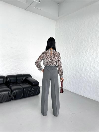 Poly Viscose Full Lycra Arka Bel Lasti̇k Detayli Palazzo Pantolon