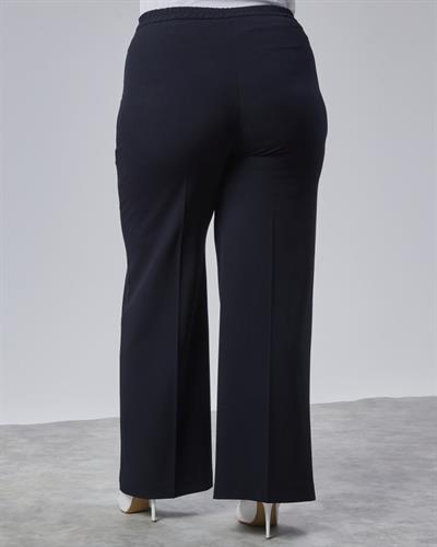 Poly Viscose Full Lycra Beli̇ Lasti̇kli̇ Battal Pantolon