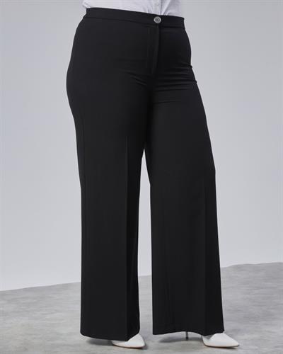 Poly Viscose Full Lycra Beli̇ Lasti̇kli̇ Battal Pantolon