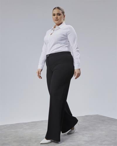 Poly Viscose Full Lycra Beli̇ Lasti̇kli̇ Battal Pantolon