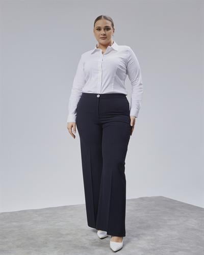 Poly Viscose Full Lycra Beli̇ Lasti̇kli̇ Battal Pantolon