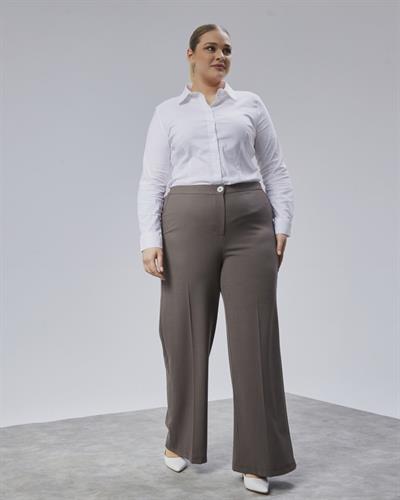 Poly Viscose Full Lycra Beli̇ Lasti̇kli̇ Battal Pantolon