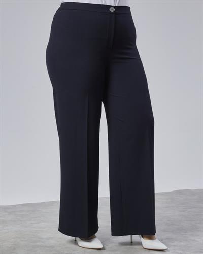 Poly Viscose Full Lycra Beli̇ Lasti̇kli̇ Battal Pantolon