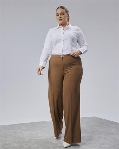 Poly Viscose Full Lycra Beli̇ Lasti̇kli̇ Battal Pantolon