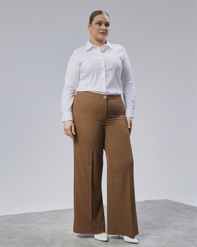 Poly Viscose Full Lycra Beli̇ Lasti̇kli̇ Battal Pantolon