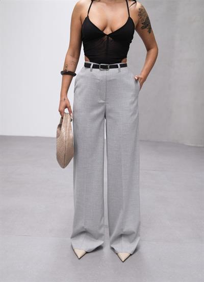 Poly Viscose Yüksek Bel Kemerli̇ Ve Dökümlü Palazzo Pantolon (Kemer Dahi̇l)