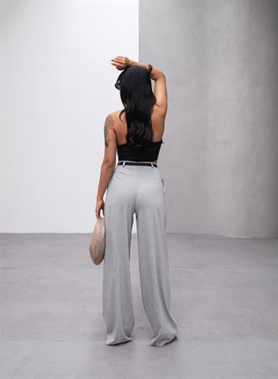 Poly Viscose Yüksek Bel Kemerli̇ Ve Dökümlü Palazzo Pantolon (Kemer Dahi̇l)