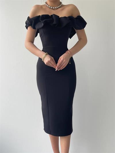 Popi Madonna Yaka Kalem Elbise