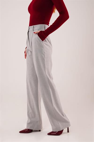 Premium Model Oturtmalı Gri Pantolon