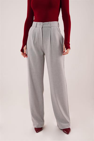 Premium Model Oturtmalı Gri Pantolon