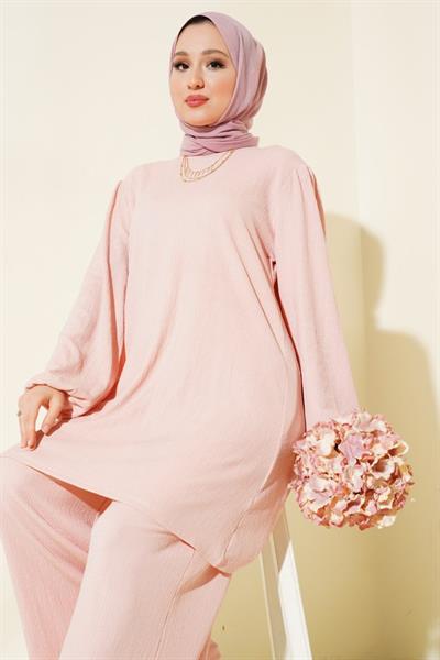 Pudra Tunik Pantolon Alt Üst Takım 6663