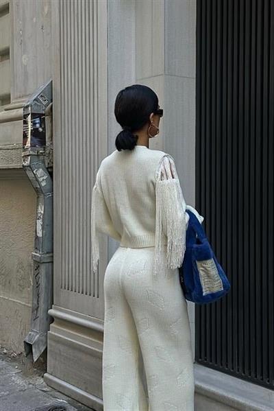 Püskül Detaylı Hırka Pantolon Triko Takım 9967