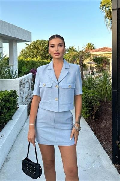 Rainbow Kısa Kol Ceket Takım 9833