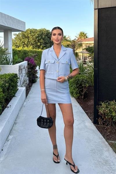 Rainbow Kısa Kol Ceket Takım 9833