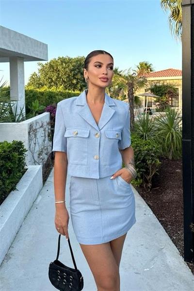 Rainbow Kısa Kol Ceket Takım 9833