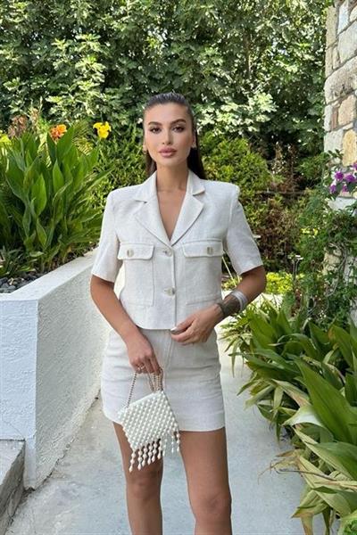 Rainbow Kısa Kol Ceket Takım 9833