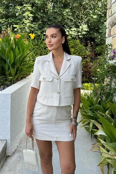 Rainbow Kısa Kol Ceket Takım 9833