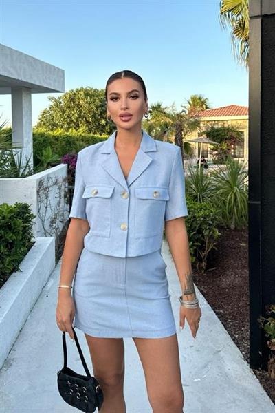 Rainbow Kısa Kol Ceket Takım 9833