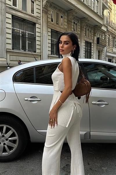 Rose Dik Yaka Fitilli Takım 9946