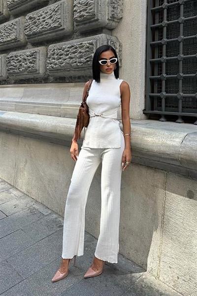 Rose Dik Yaka Fitilli Takım 9946