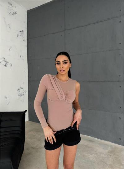 SANDY BODYSUİT TEK KOL - Bej