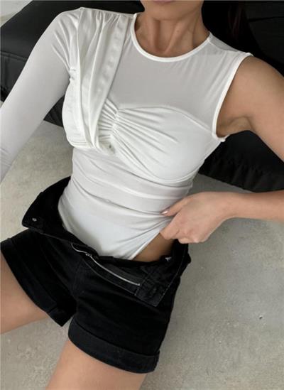 SANDY BODYSUİT TEK KOL - Ekru