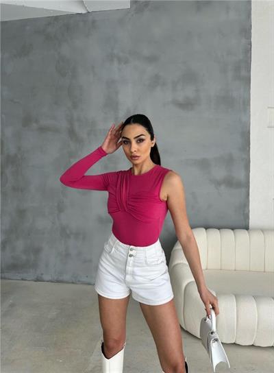 SANDY BODYSUİT TEK KOL - Fuşya