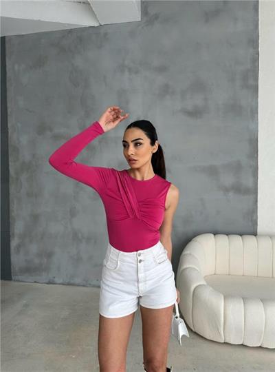 SANDY BODYSUİT TEK KOL - Fuşya