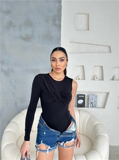 SANDY BODYSUİT TEK KOL - Siyah