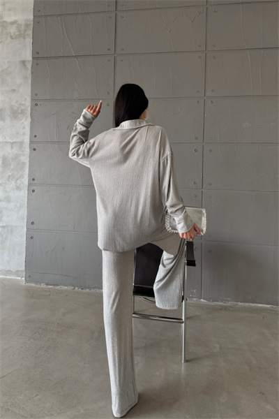 SİMLİ GÖMLEK - PANTOLON TAKIM - Gümüş