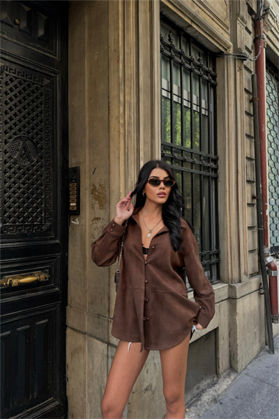 SÜET GÖMLEK - Kahverengi