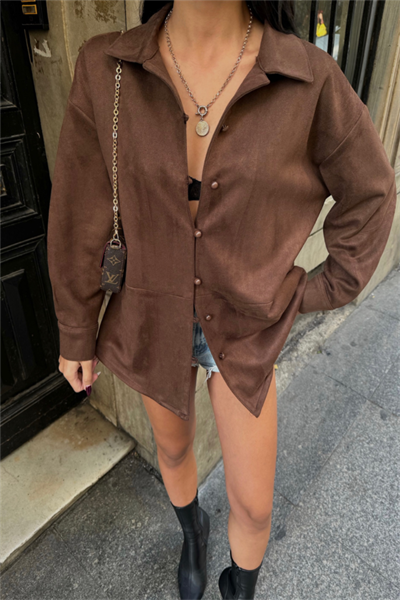 SÜET GÖMLEK - Kahverengi