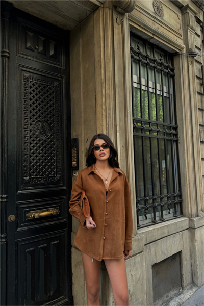 SÜET GÖMLEK - Taba