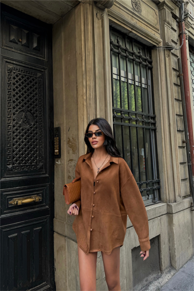 SÜET GÖMLEK - Taba