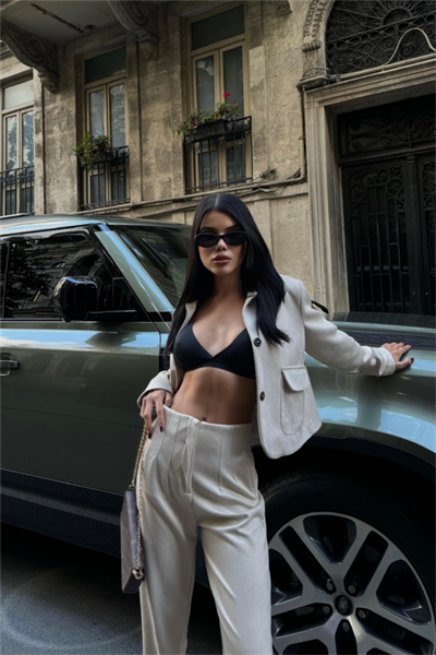 SÜET PANTOLON PENSLİ - Bej