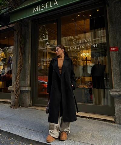 SÜET TRENCH - Siyah