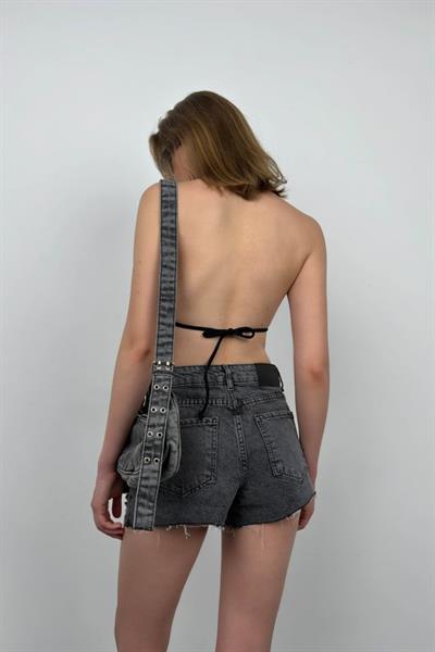 Saçaklı Denim Şort