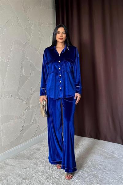 Saks Kadife Biyeli Takım