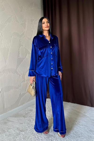 Saks Kadife Biyeli Takım