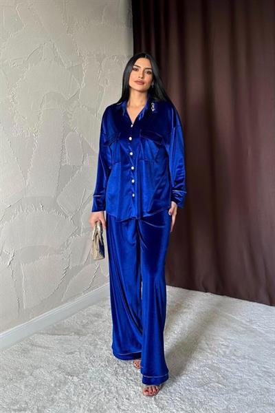 Saks Kadife Biyeli Takım