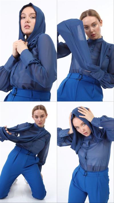 Şal Haki̇m Yaka Gömlek